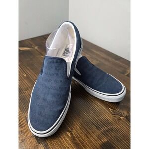 Vans Classic Slip-On Deboss OTW Leather Sneaker Navy Size Men 10 721454 Shoes